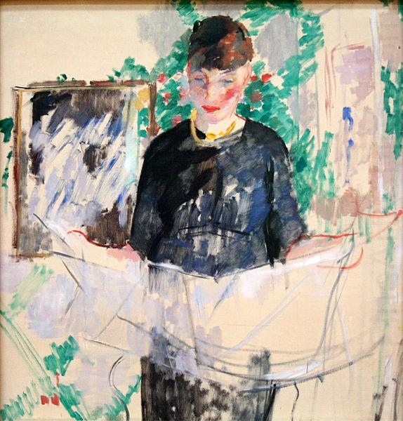 Woman in Black Reading a Newspaper, Rik Wouters